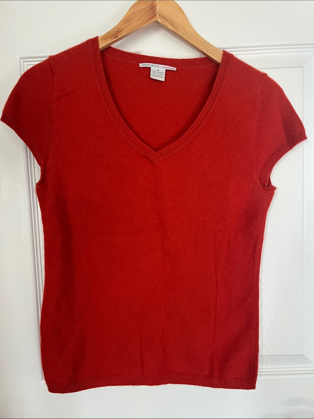 Cashmere sweater short sleeve- burnt orange